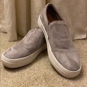 Steve Madden Grey Suede Slip Ons